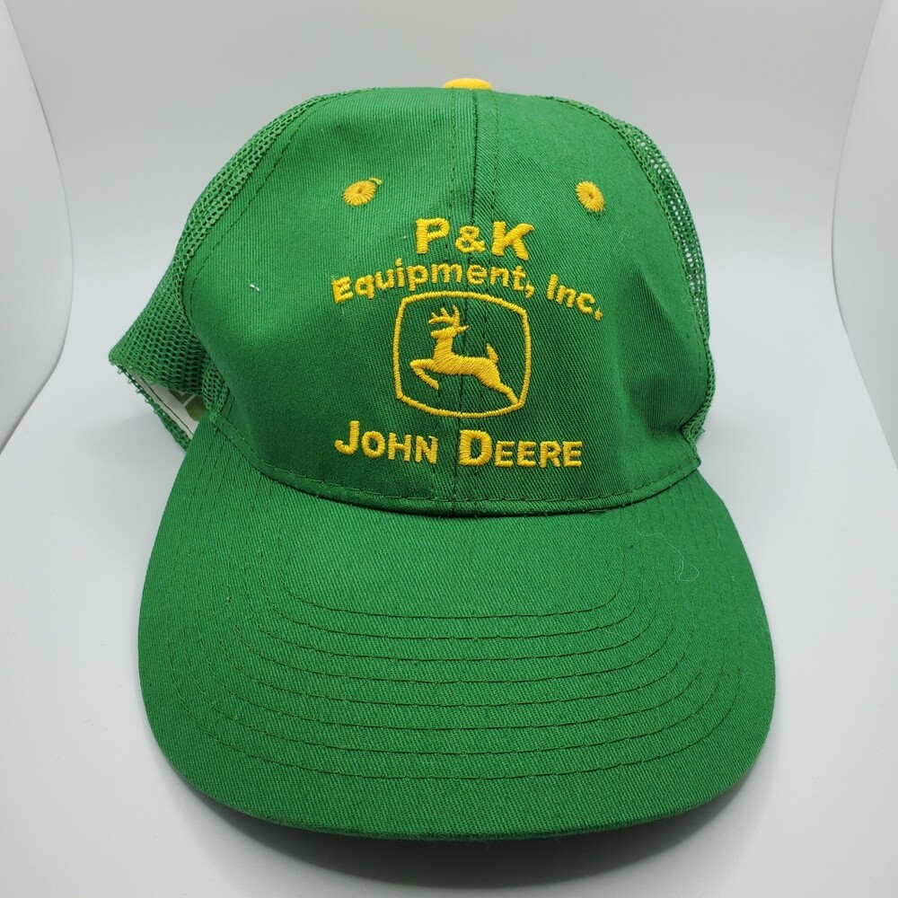 John Deere P&K Equipment Green Mesh Snapback Trucker Hat